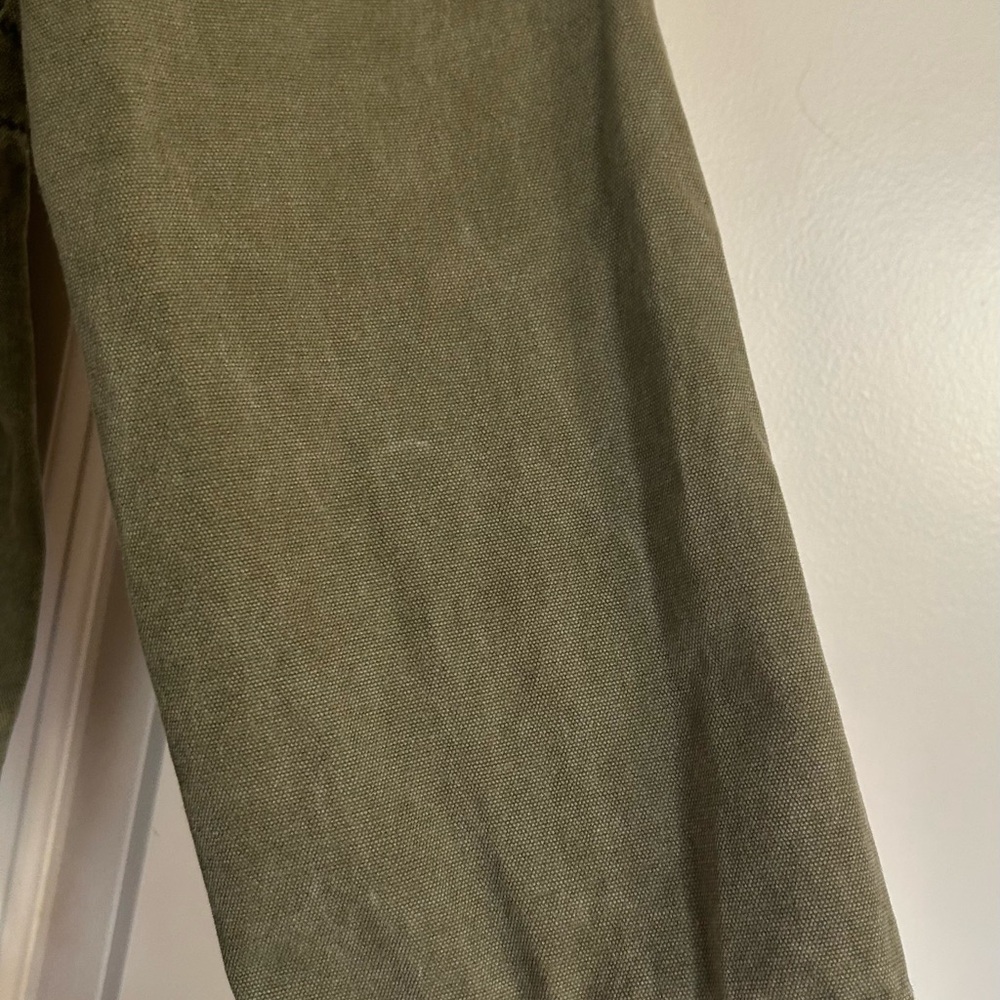 BP Army Utility Jacket Full Zip Long Sleeve Pockets  Cotton Olive Green Size M - Picture 4 of 10